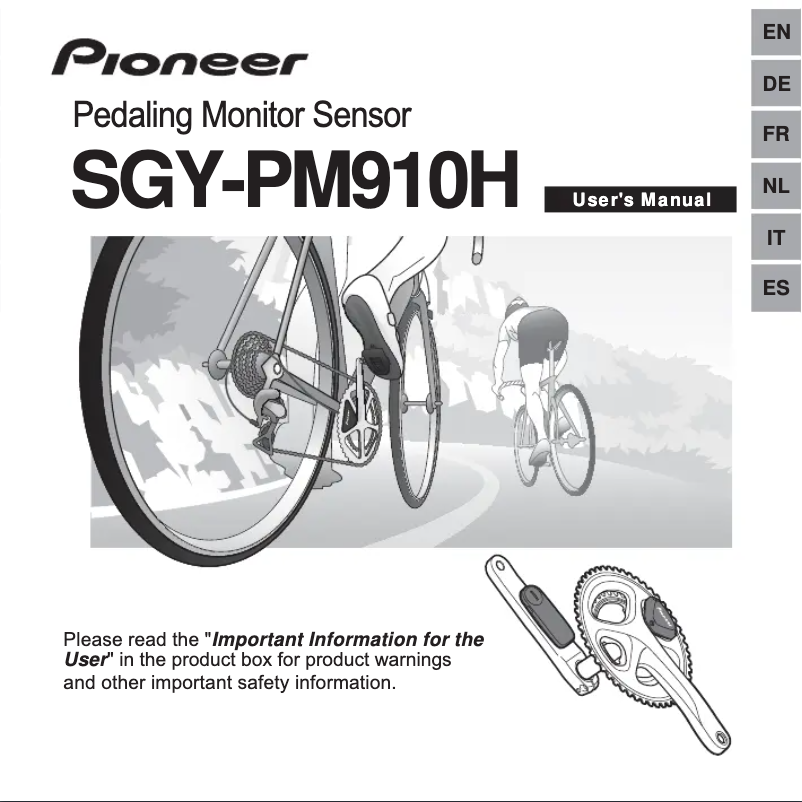 Page 1 de la notice Manuel utilisateur Pioneer SGY-PM910H