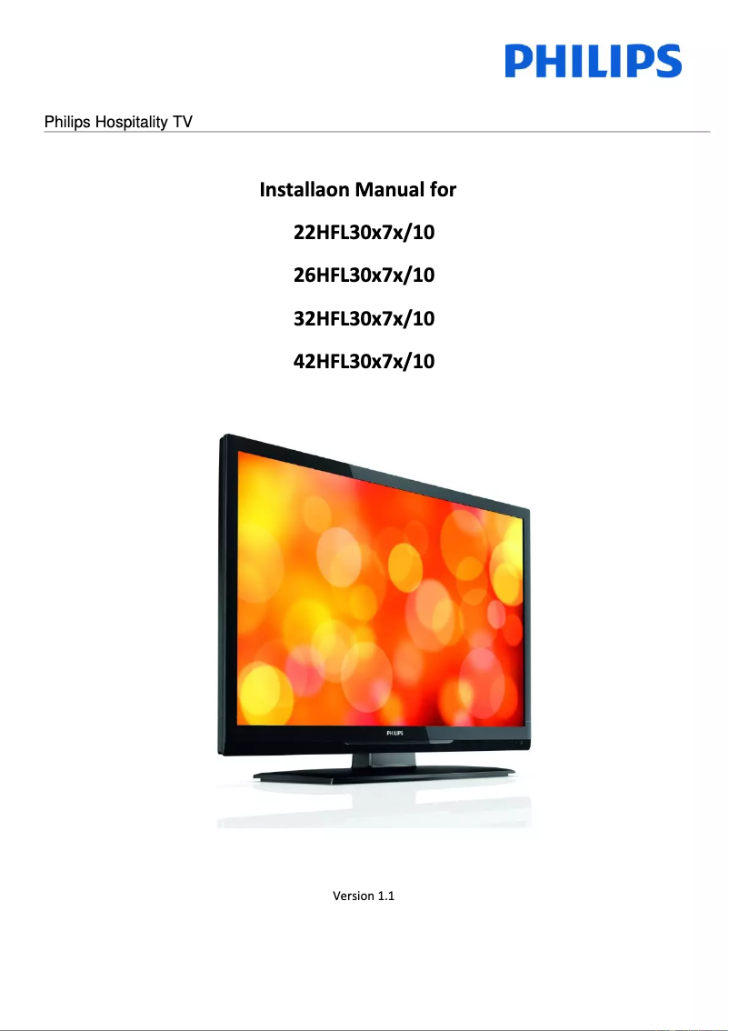 Page n°1 - Guide d'installation Philips 42HFL3017D