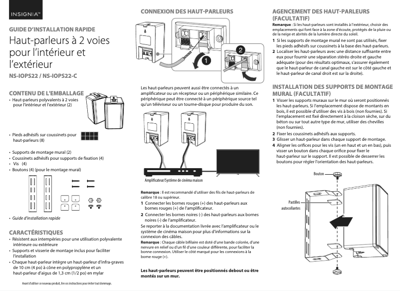 Page 1 de la notice Manuel utilisateur Insignia NS-IOPS22