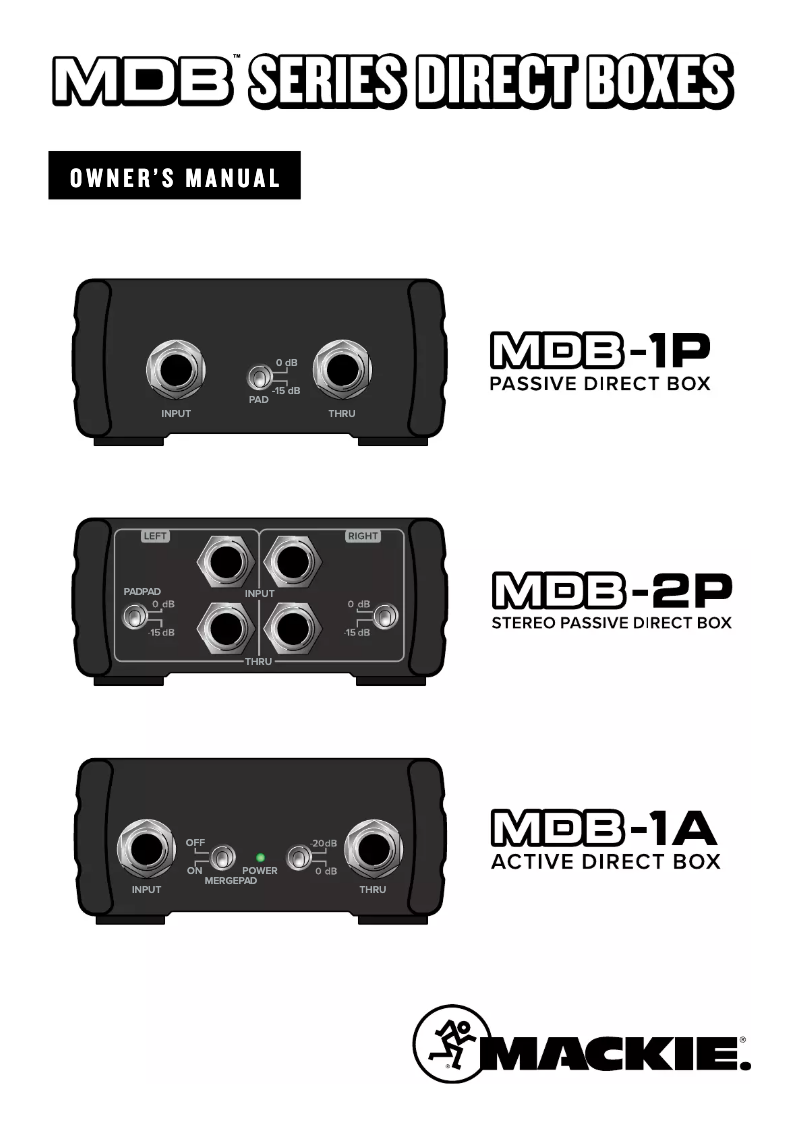 Page 1 de la notice Manuel utilisateur Mackie MDB-1P