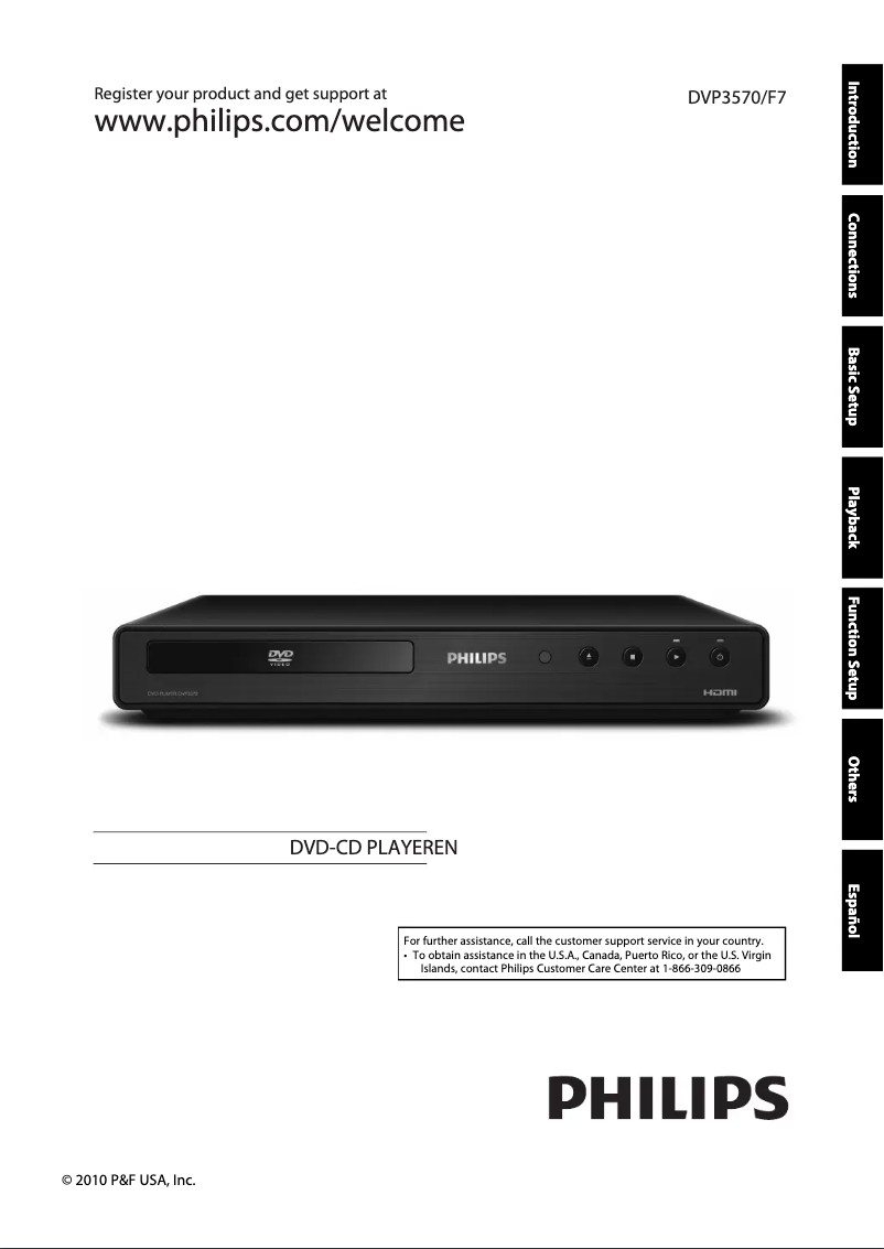 Page n°1 - Manuel utilisateur Philips DVP3570