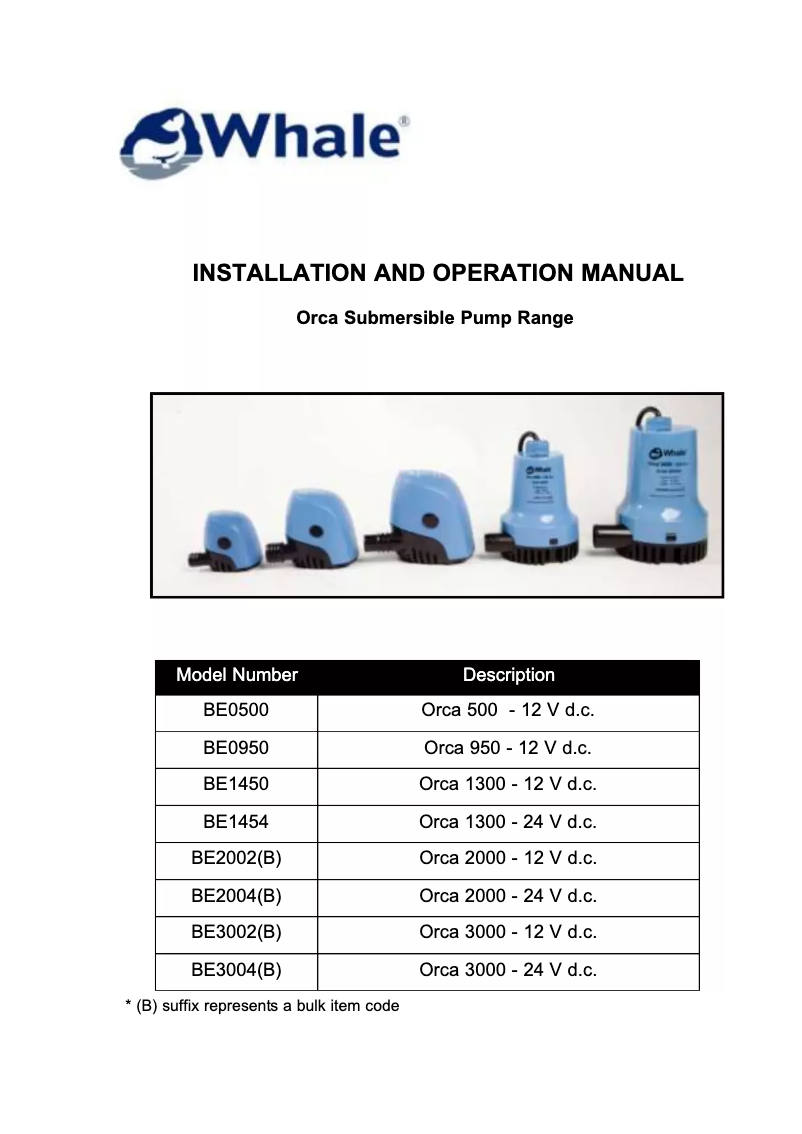 Page 1 de la notice Manuel utilisateur Whale Orca 950