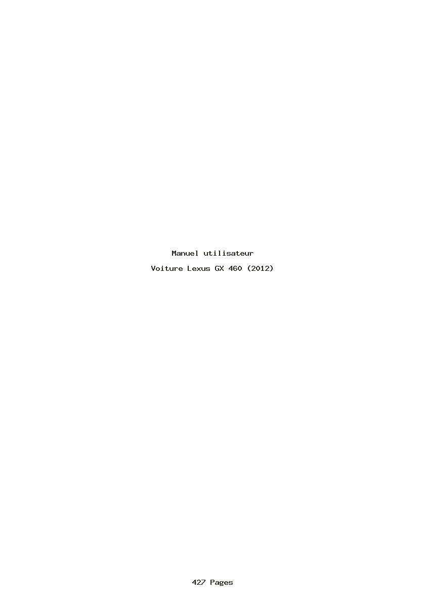 Page 1 de la notice Manuel utilisateur Lexus GX 460 (2012)