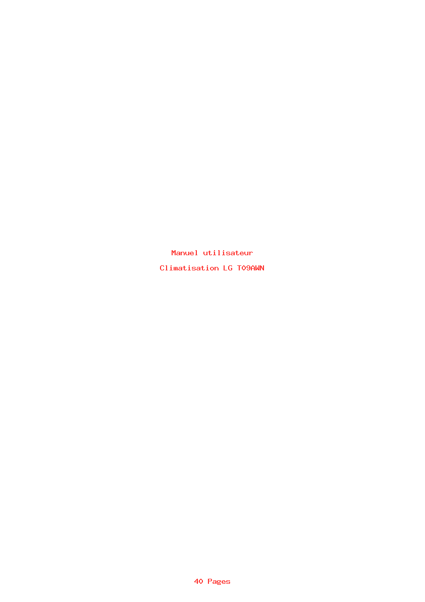 Page 1 de la notice Manuel utilisateur LG T09AWN
