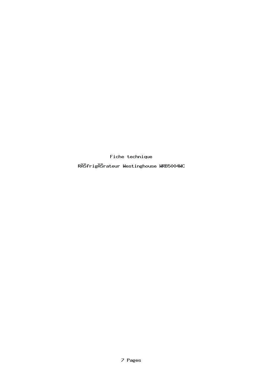 Image de la première page du manuel de l'appareil WRB5004WC