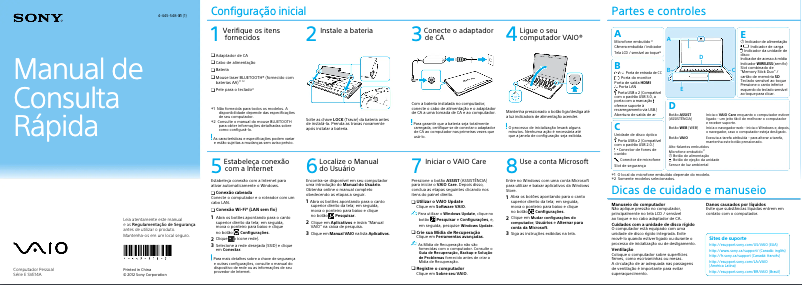 Page 1 de la notice Manuel utilisateur Sony Vaio SVE14A25CBP