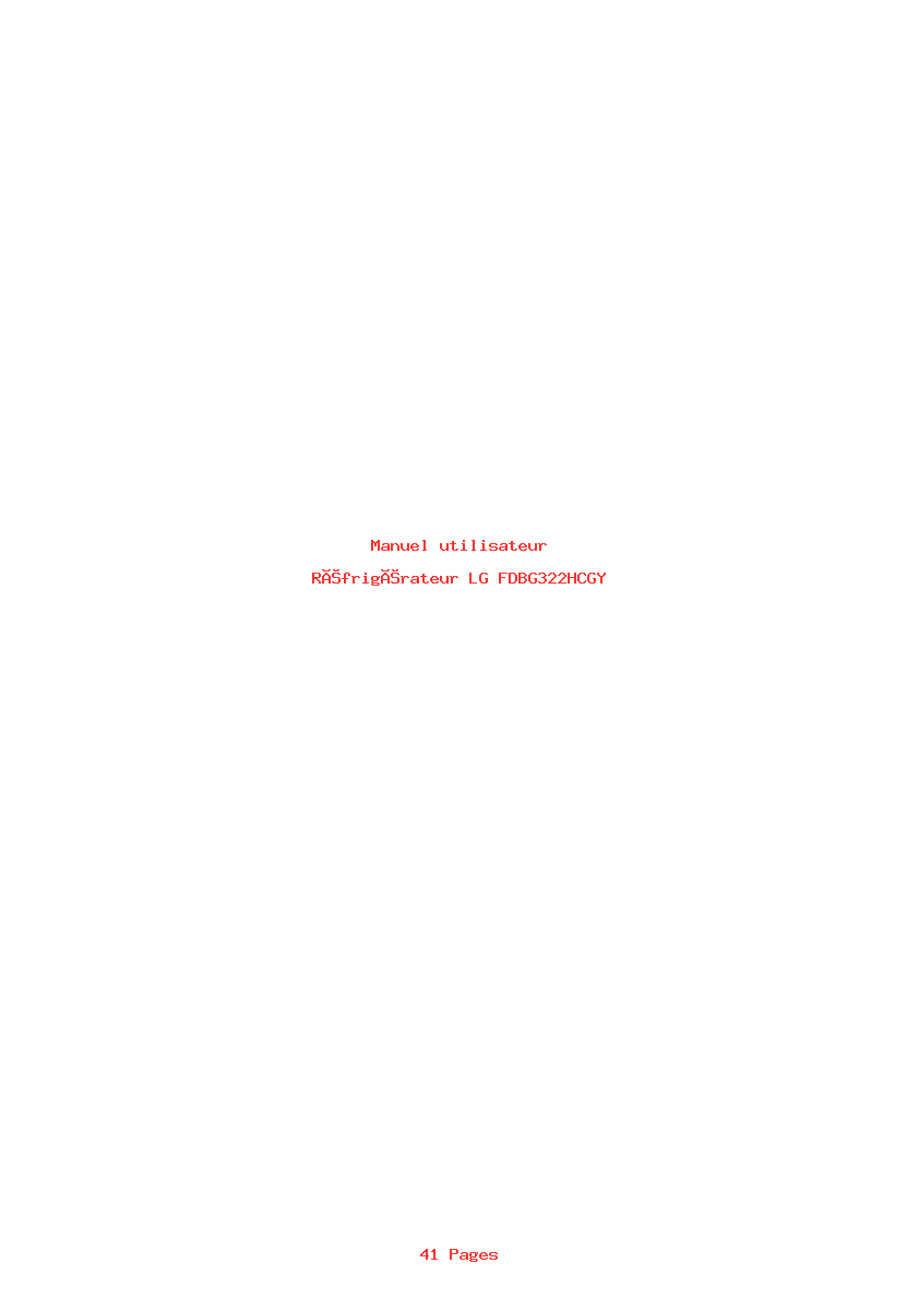 Page 1 de la notice Manuel utilisateur LG FDBG322HCGY
