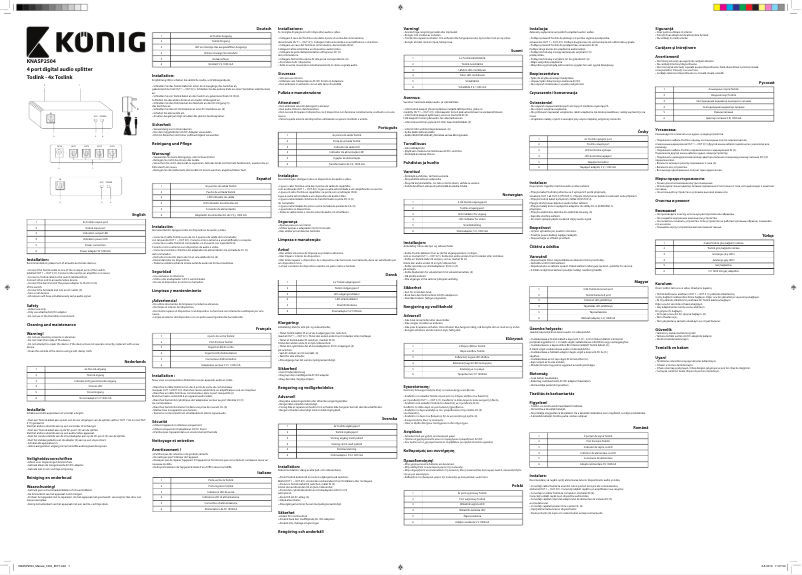 Page 1 de la notice Manuel utilisateur Konig KNASP2504