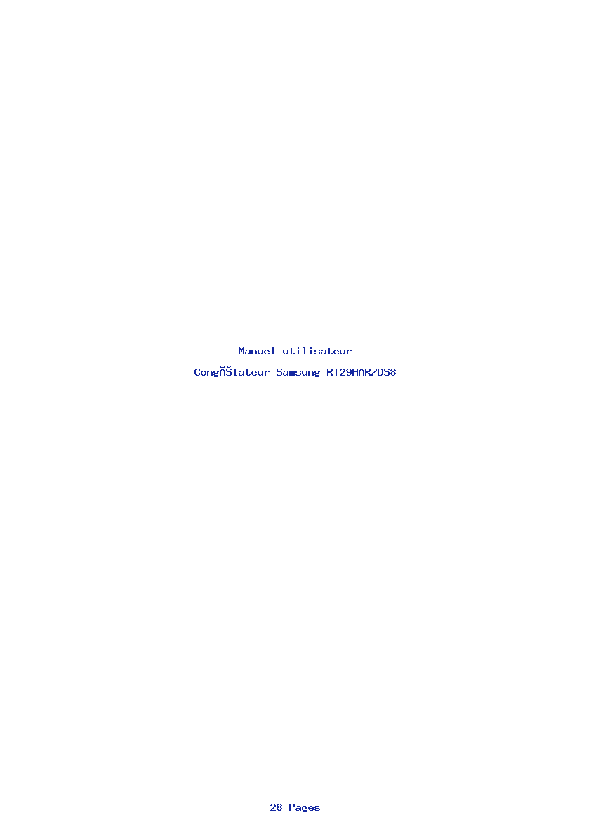 Page 1 de la notice Manuel utilisateur Samsung RT29HAR7DS8