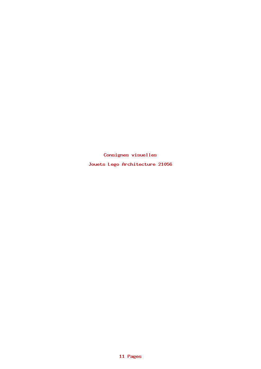 Page 1 de la notice Consignes visuelles Lego Architecture 21056
