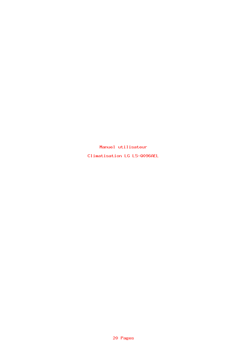 Page 1 de la notice Manuel utilisateur LG LS-Q096AEL