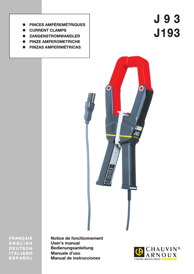 Página 1 del manual Manual de usuario Chauvin Arnoux J93