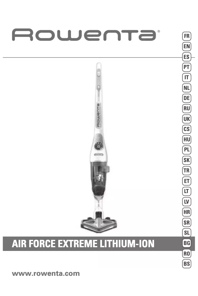 Page 1 de la notice Manuel utilisateur Rowenta Air Force Extreme Lithium 25,2 V