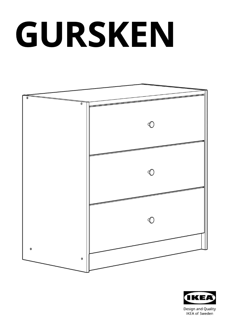 Page 1 de la notice Manuel utilisateur Ikea GURSKEN 004.863.27