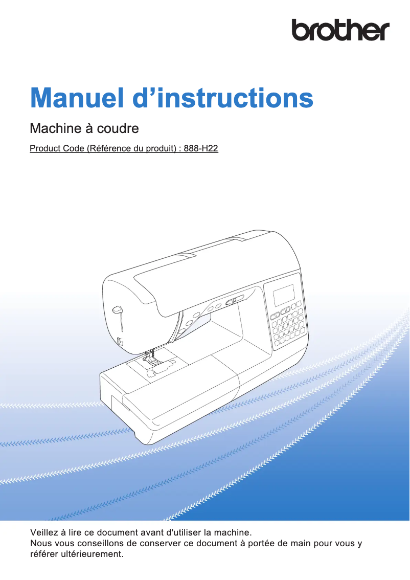 Page 1 de la notice Manuel utilisateur Brother Innov-is F400