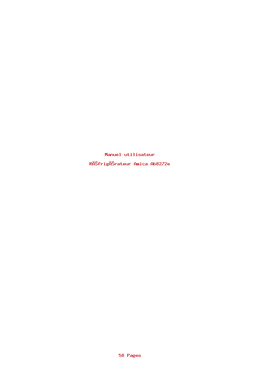 Page 1 de la notice Manuel utilisateur Amica Ab8272e