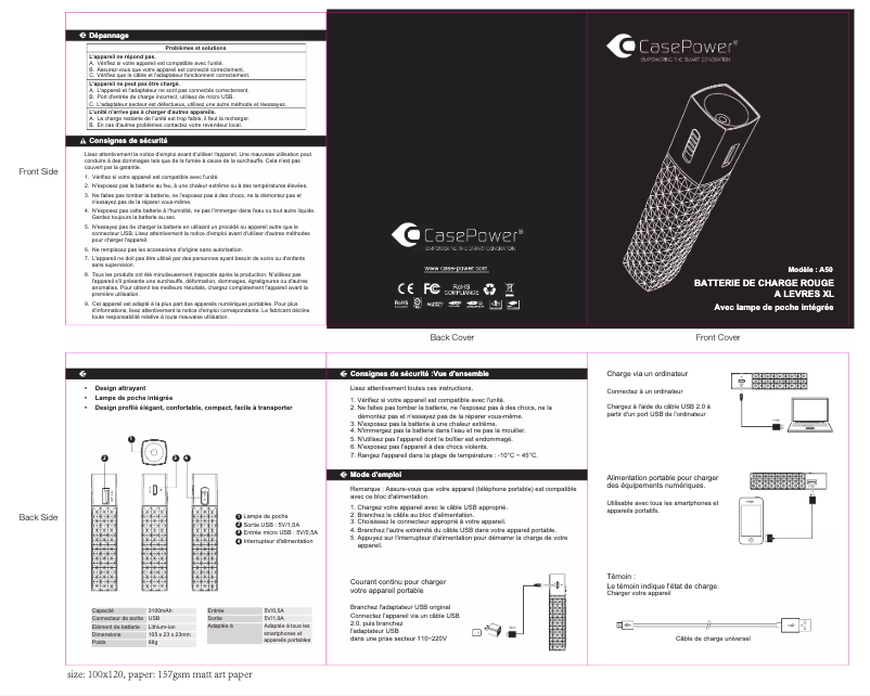 Página 1 del manual Manual de usuario CasePower A50