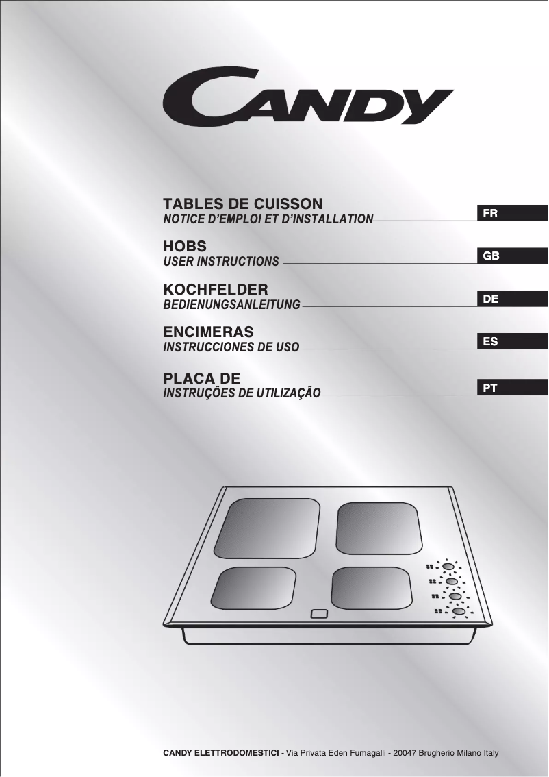 Page 1 of the manual User Manual Candy PVD 633 X