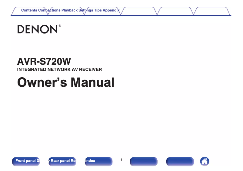 Page 1 de la notice Manuel utilisateur Denon AVR-S720W