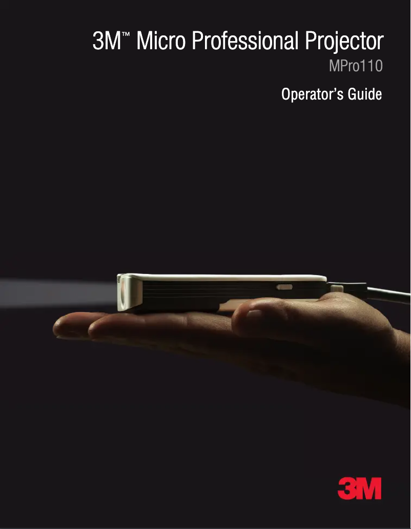 Page 1 de la notice Manuel utilisateur 3M MPro110