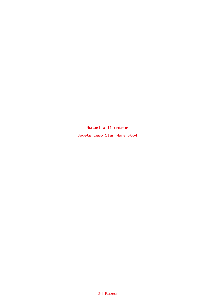 Page 1 de la notice Manuel utilisateur Lego Star Wars 7654