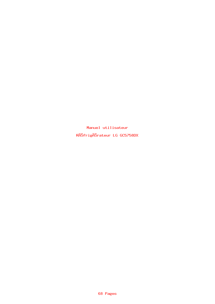 Page 1 de la notice Manuel utilisateur LG GC5758DX