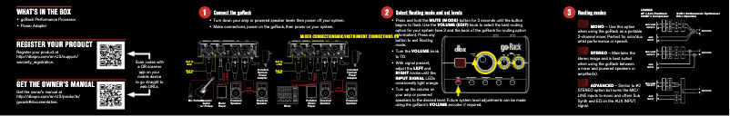 Page 1 de la notice Guide de démarrage rapide DBX goRack