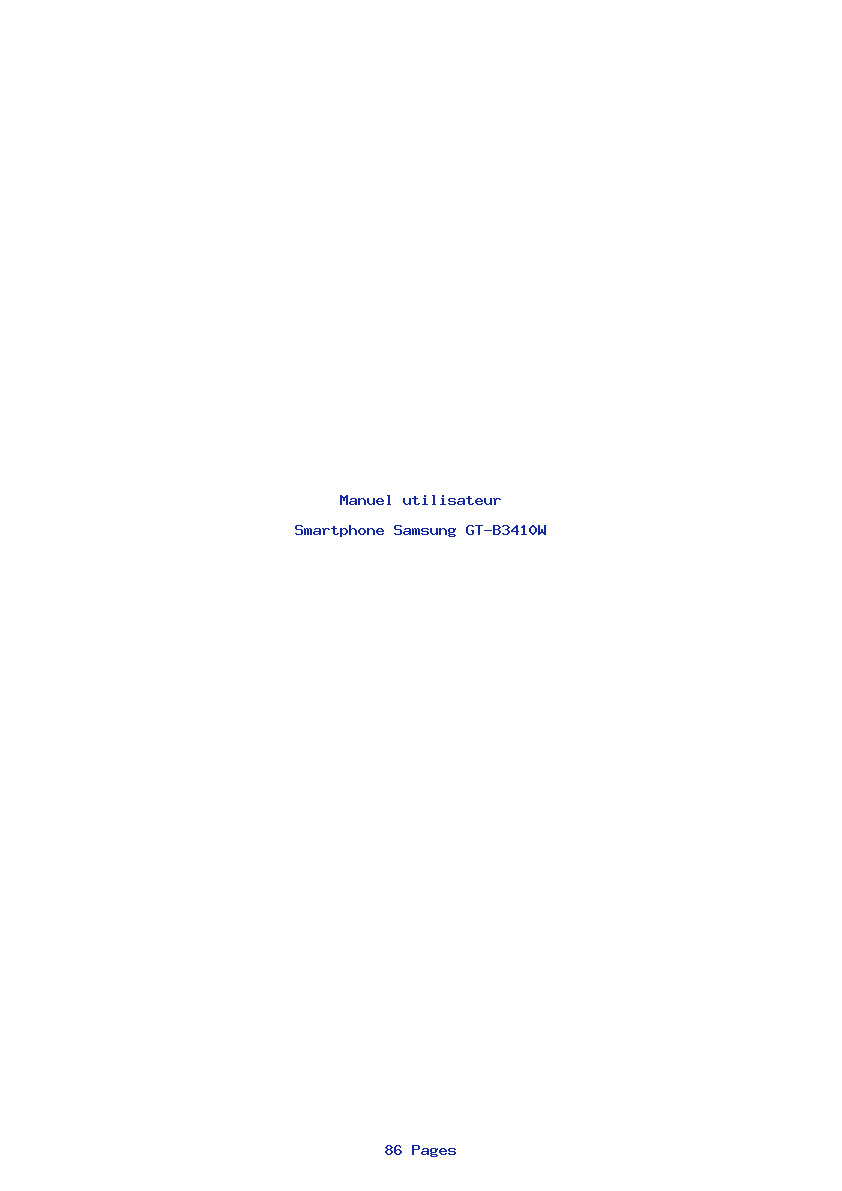Page 1 de la notice Manuel utilisateur Samsung GT-B3410W