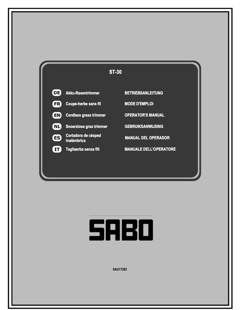 Page 1 de la notice Manuel utilisateur SABO ST-30