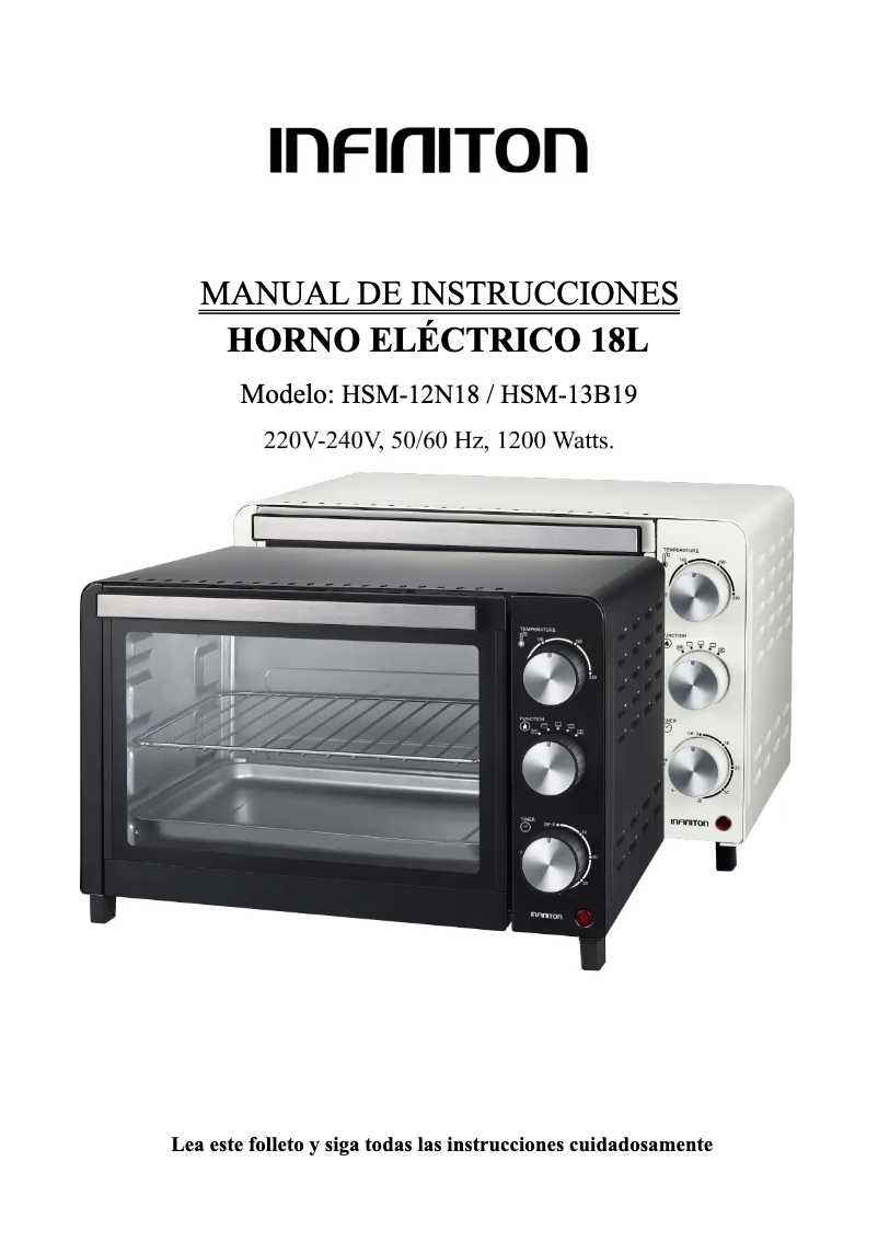Página 1 del manual Manual de usuario Infiniton HSM-13B19