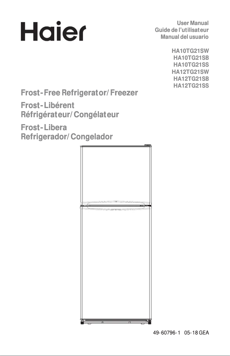 Page 1 de la notice Manuel d'utilisation et d'entretien Haier HA12TG21SW
