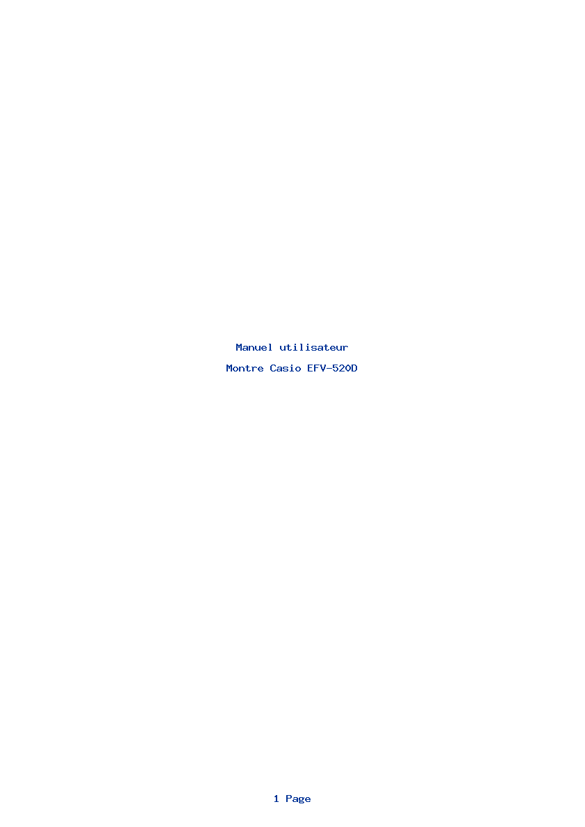 Page 1 de la notice Manuel utilisateur Casio EFV-520D
