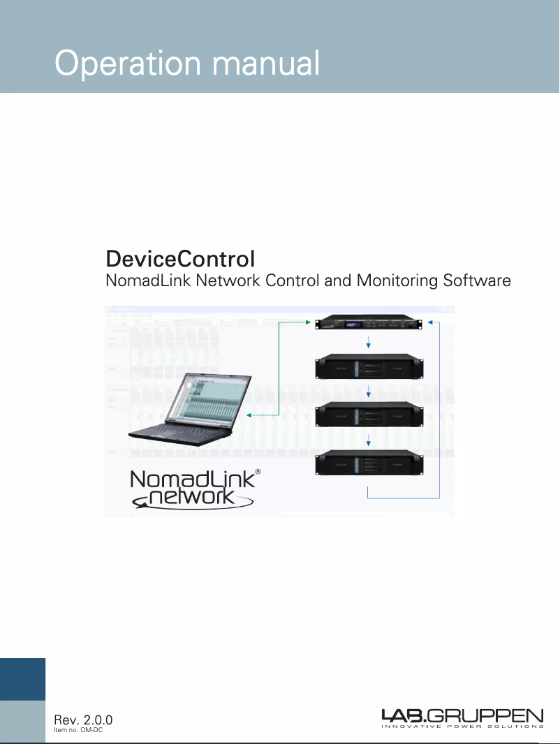 Page 1 of the manual User Manual Lab Gruppen NLB 60E