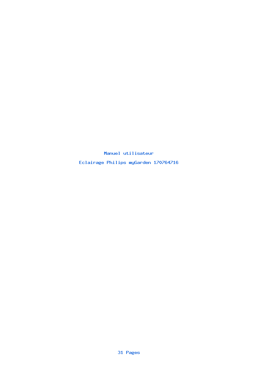 Page 1 de la notice Manuel utilisateur Philips myGarden 170764716