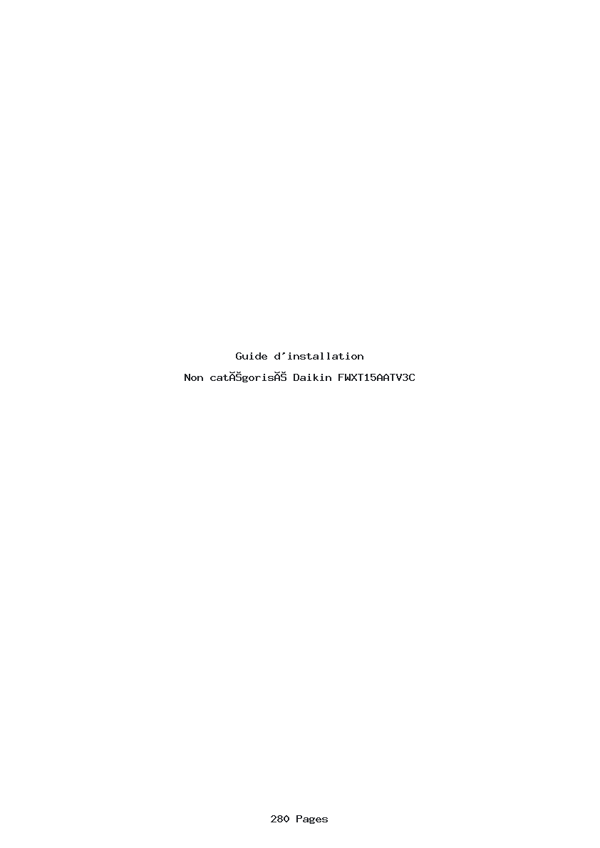 Page 1 de la notice Guide d'installation Daikin FWXT15AATV3C