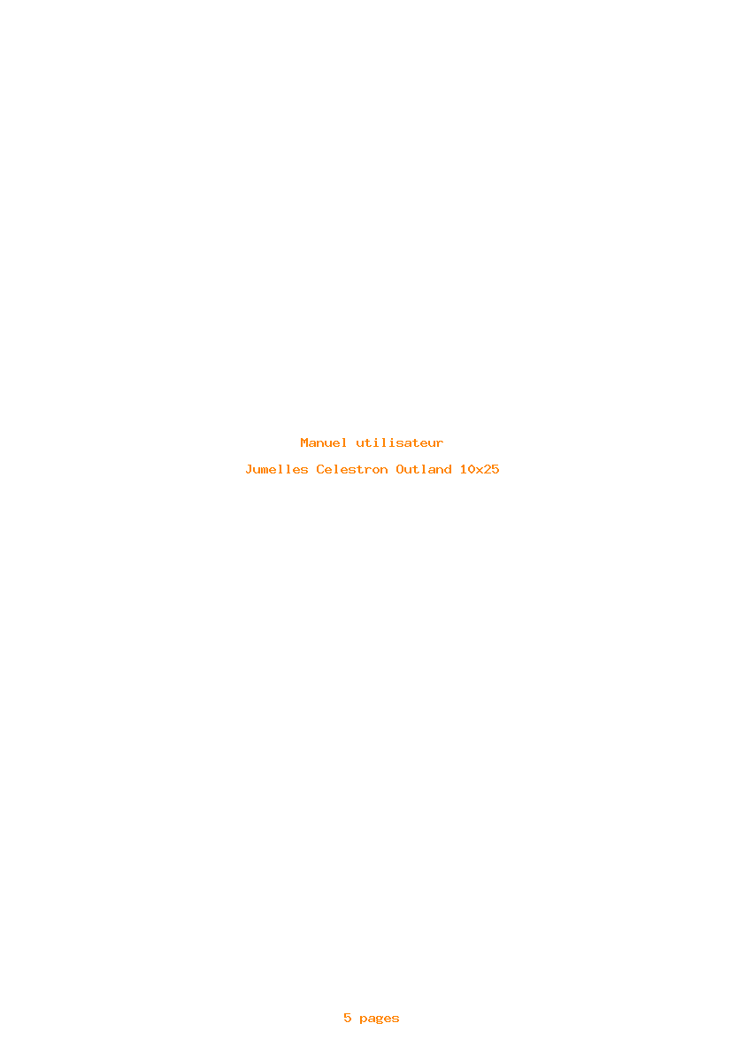 Page 1 de la notice Manuel utilisateur Celestron Outland 10x25