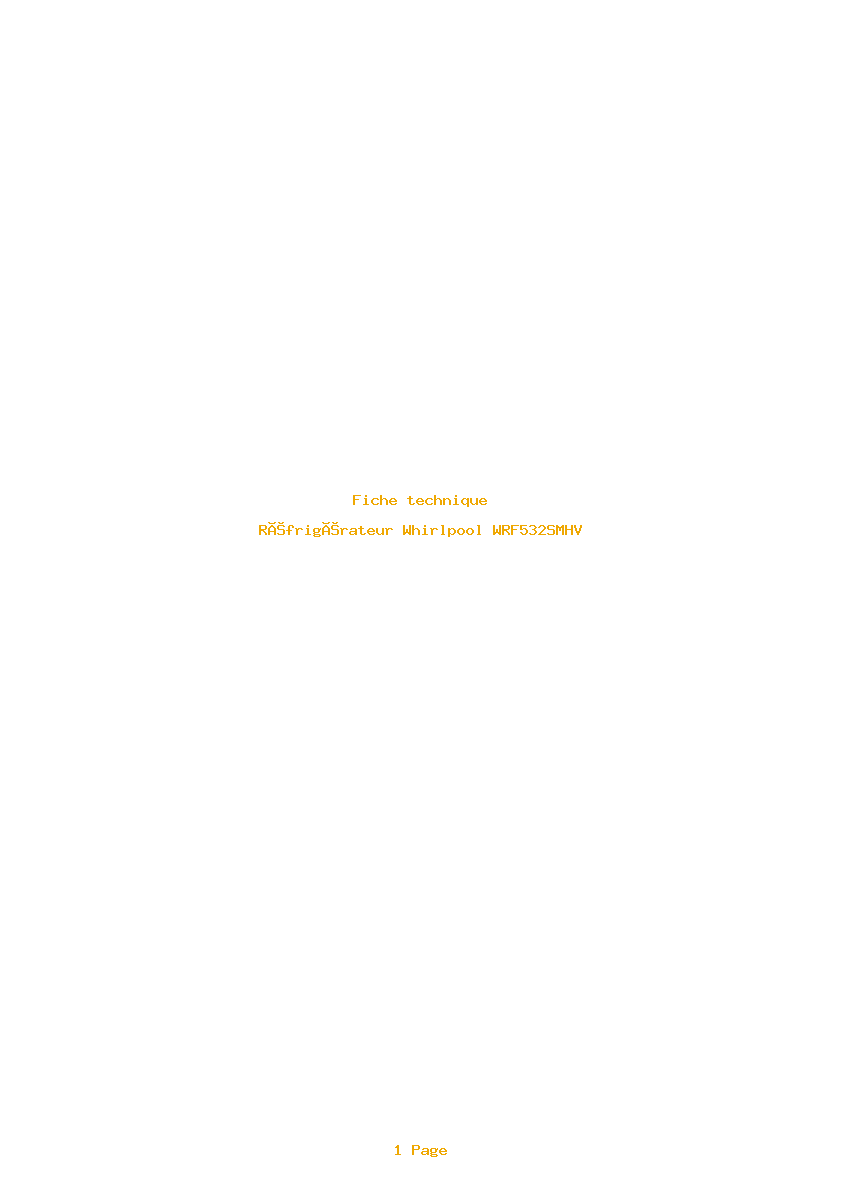 Image de la première page du manuel de l'appareil WRF532SMHV