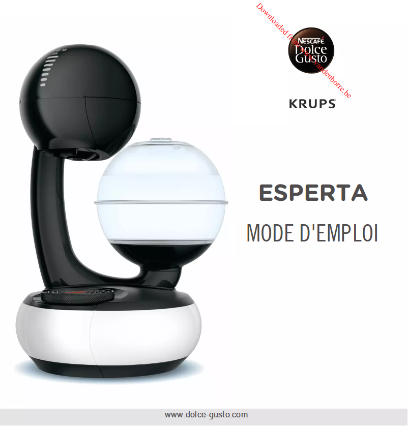 Image de la première page du manuel de l'appareil Nescafé Dolce Gusto Esperta