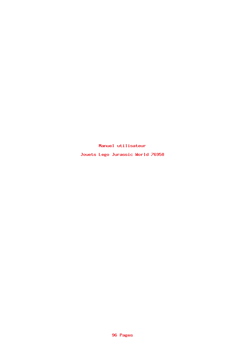 Page 1 de la notice Manuel utilisateur Lego Jurassic World 76958