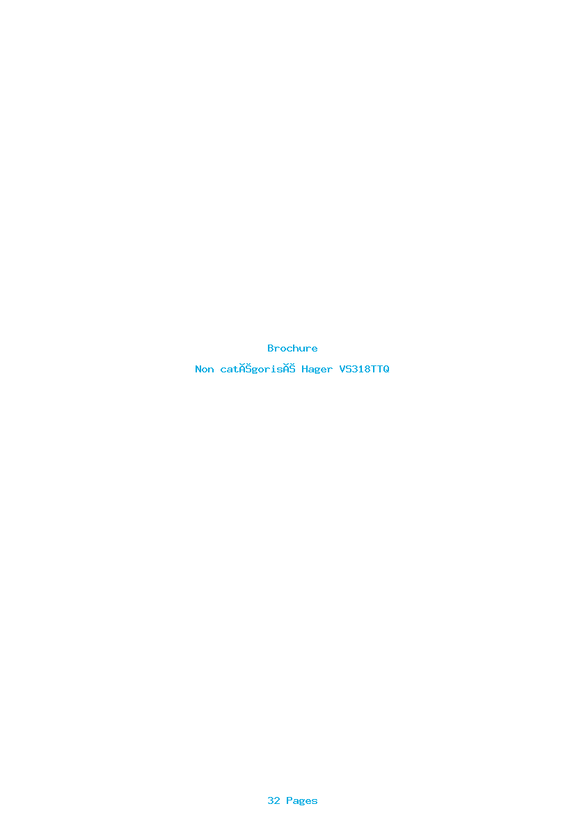 Page 1 de la notice Brochure Hager VS318TTQ