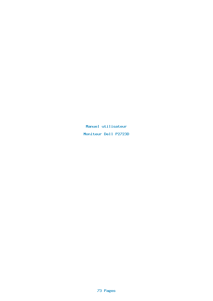 Page 1 de la notice Manuel utilisateur Dell P2723D
