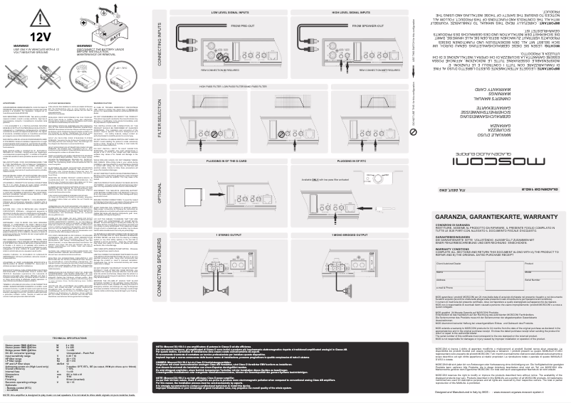 Page 1 de la notice Manuel utilisateur Mosconi D2 150.2