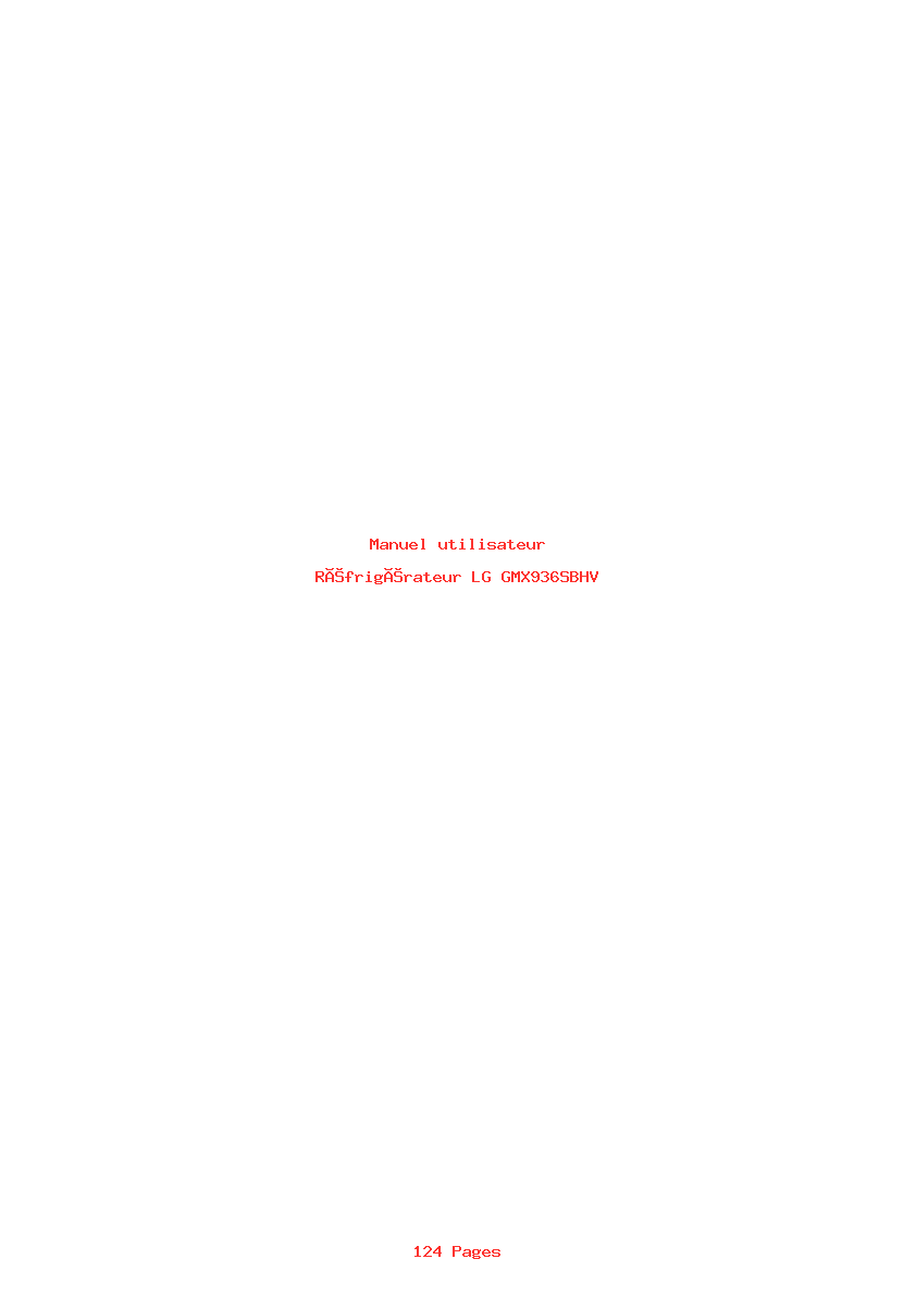 Page 1 de la notice Manuel utilisateur LG GMX936SBHV
