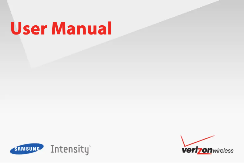 Page 1 de la notice Manuel utilisateur Samsung Intensity