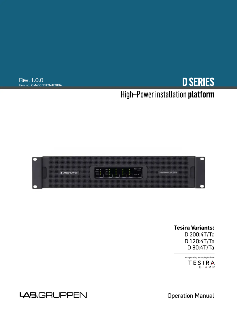 Página 1 del manual Manual de usuario Lab Gruppen D 120:4T