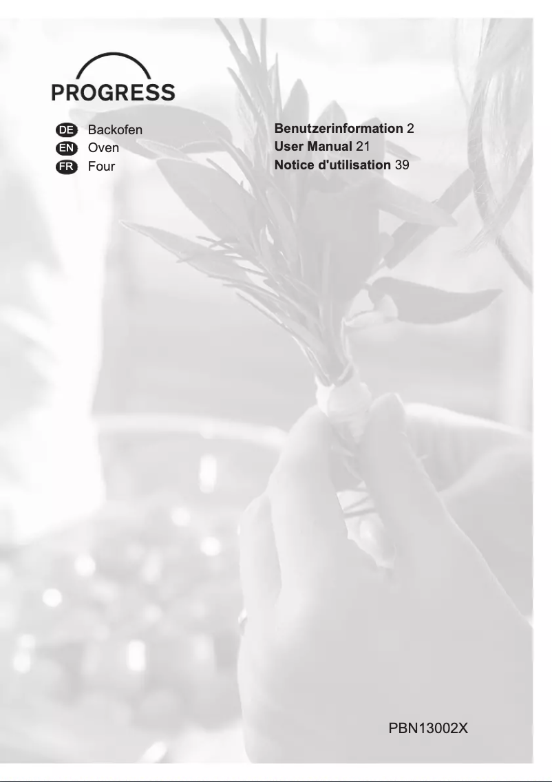 Page 1 de la notice Manuel utilisateur Progress PBN13002X