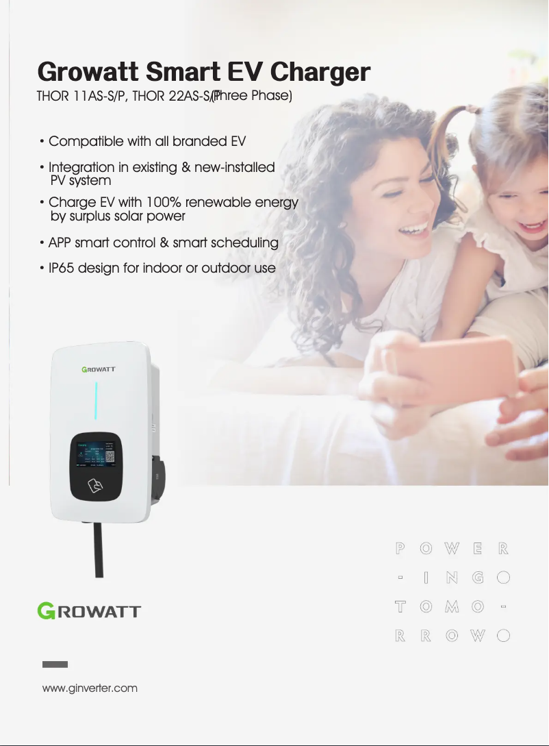 Page 1 de la notice Fiche technique Growatt THOR 22AS-S