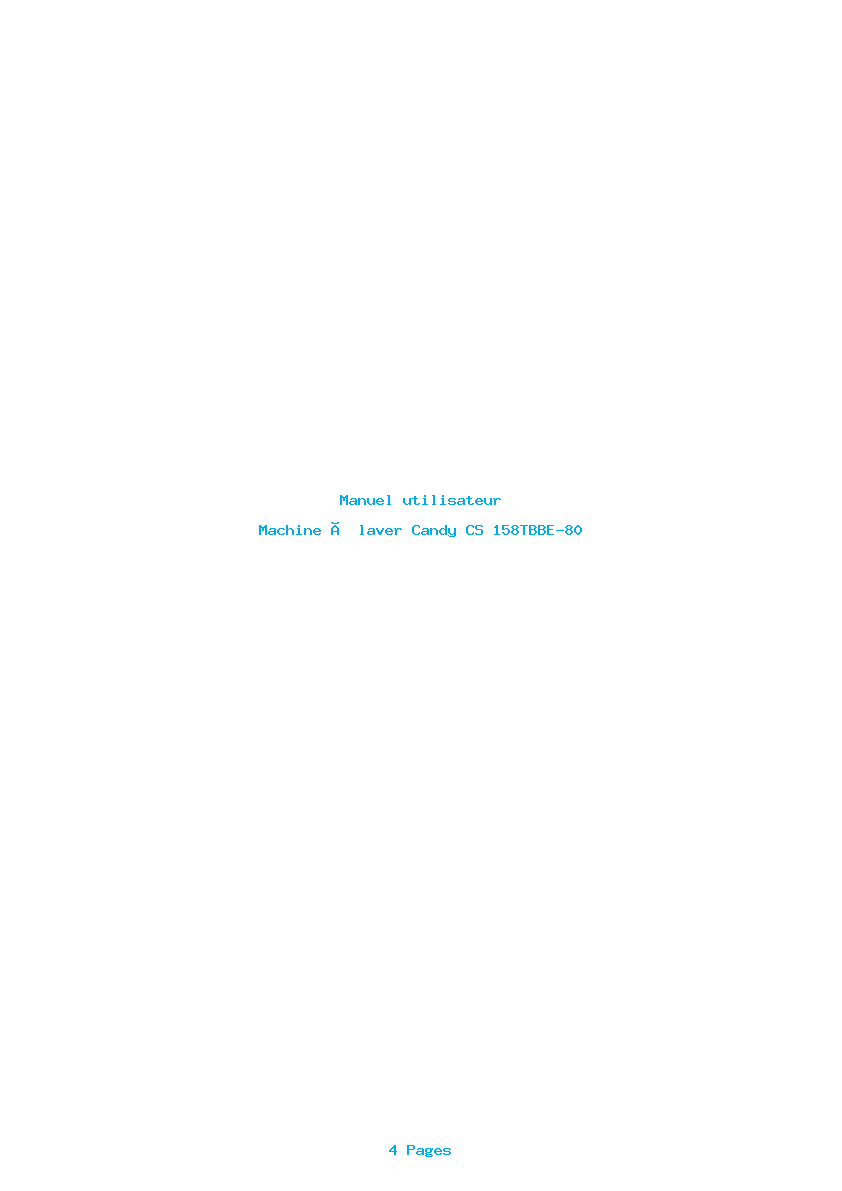 Page 1 de la notice Manuel utilisateur Candy CS 158TBBE-80