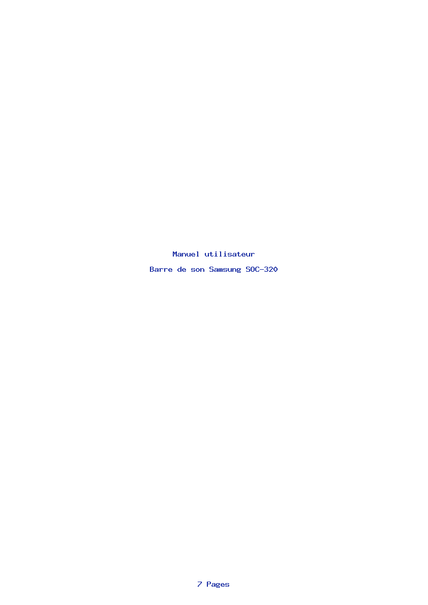 Page 1 de la notice Manuel utilisateur Samsung SOC-320