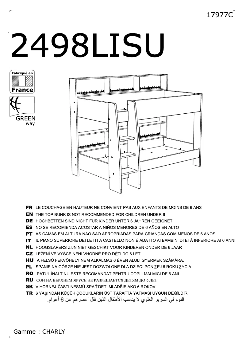 Page 1 de la notice Manuel utilisateur Parisot Charly 2498LISU